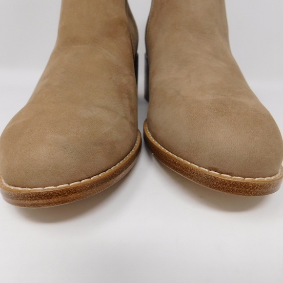 Eileen Fisher Women's Boots Melrose Tan Nubuck Leather Block Heel Booties Size 8 - Picture 5 of 15